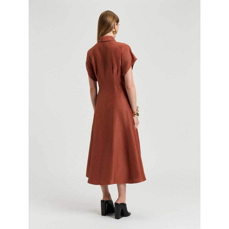 Veronika Maine Linen Viscose Blend Hourglass Shirtdress image number 1